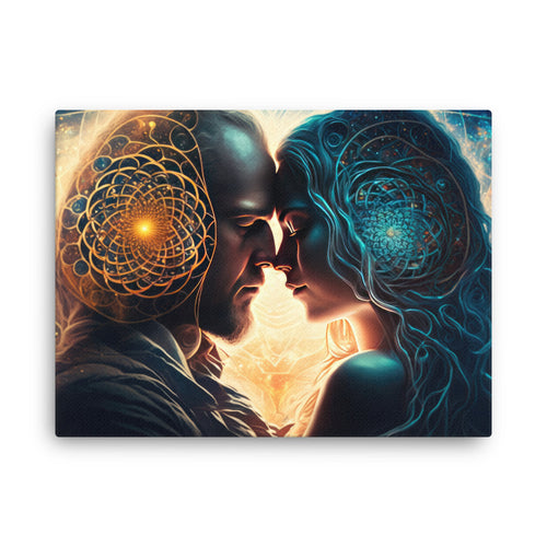 buddha meditation Spiritual Art - Love Journey Art canvas wall art in bedroom mockup