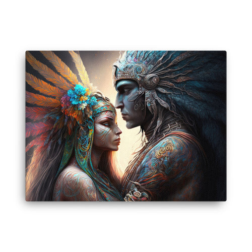 buddha meditation Spiritual Art - Harmonious Love Art canvas wall art in bedroom mockup