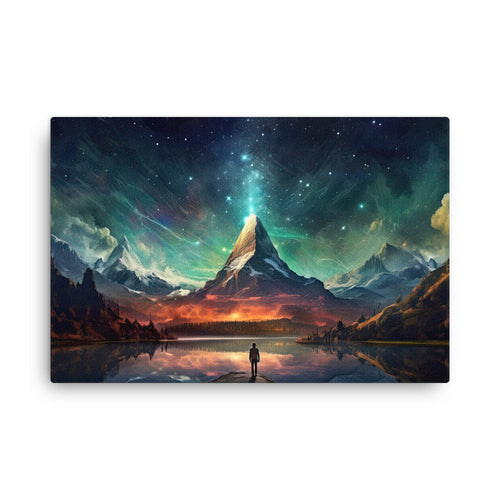 buddha meditation Spiritual Art - Colors In The Sky canvas wall art in living room mockup