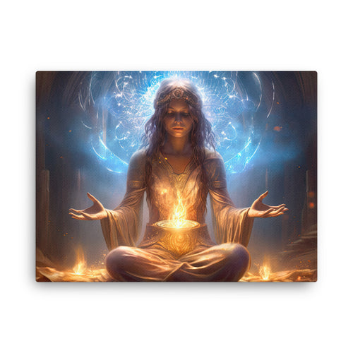 buddha meditation Yoga & Zen - Inner Peace Meditation : Journey Of Self-discovery Wall Art ( canvas wall art in bedroom mockup