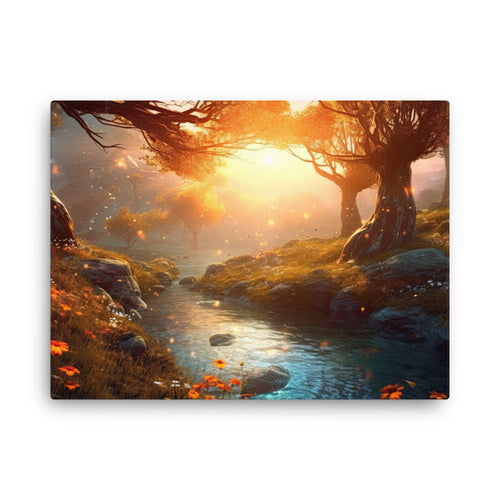 Nature shamanic nature's splendor canvas canvas wall art in living room mockup