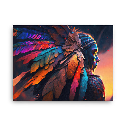 buddha meditation Shamanic Mysteries canvas wall art in bedroom mockup