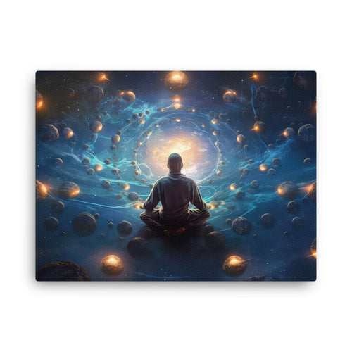 Cosmic space exploring the universe canvas wall art in living room mockup