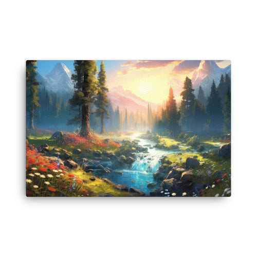 Nature shamanic morning's magic canvas canvas wall art print