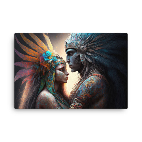 buddha meditation Spiritual Art - Harmonious Love Art canvas wall art in living room mockup