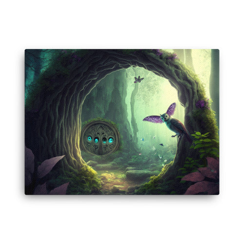 Nature shamanic enchanted nature art: magic & beauty converge canvas wall art in living room mockup