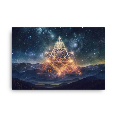 sacred geometry Secrets of Geometry canvas wall art in living room mockup