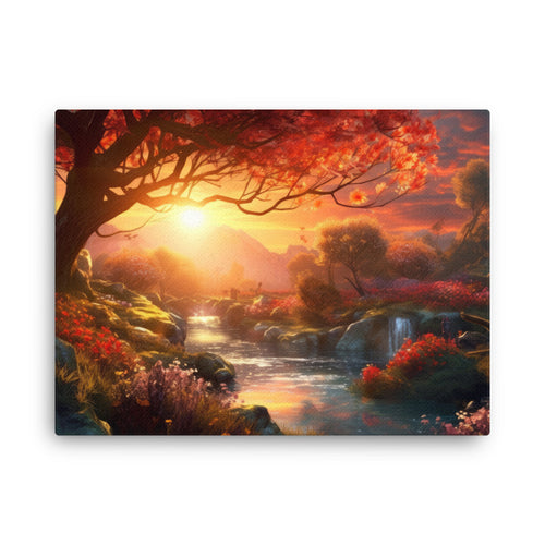 Nature shamanic nature's symphony canvas canvas wall art in living room mockup