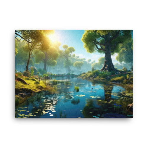 Yoga zen nature's serenity : finding peace & tranquility canvas wall art in living room mockup