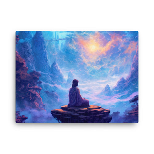 buddha meditation Yoga & Zen - Finding Tranquility Art: Power Of Meditation Wall Art ( canvas wall art in bedroom mockup