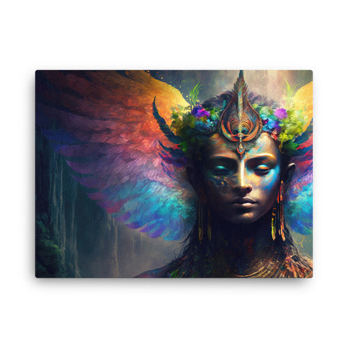 Chakra energy the power of the shaman : unveiling ancient mysteries canvas wall art in living room mockup