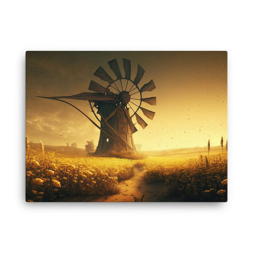 Nature shamanic harmonizing breeze windmill : nature's graceful embrace canvas wall art in living room mockup