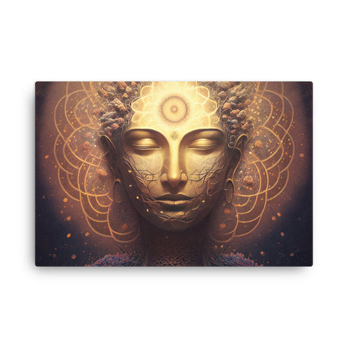 Yoga zen golden buddha canvas canvas wall art print