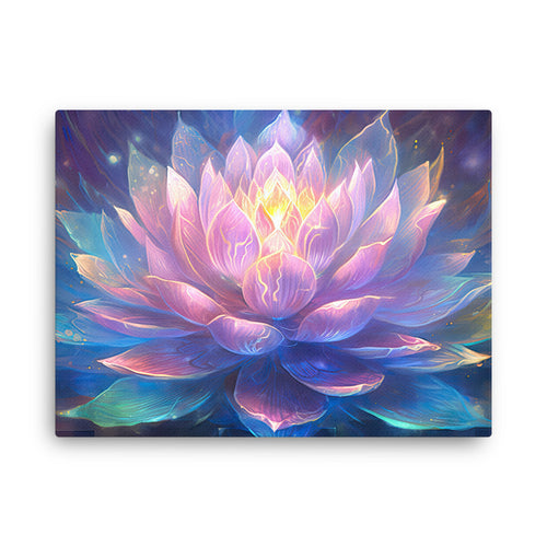 Yoga zen lotus symbol canvas canvas wall art in living room mockup