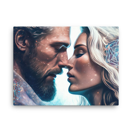 Spiritual lasting love canvas canvas wall art in living room mockup