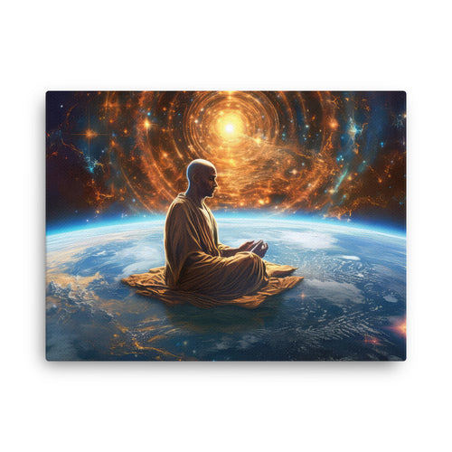 buddha meditation Yoga & Zen - Cosmic Meditation Art: Explore The Universe Within Wall Art ( canvas wall art in bedroom mockup