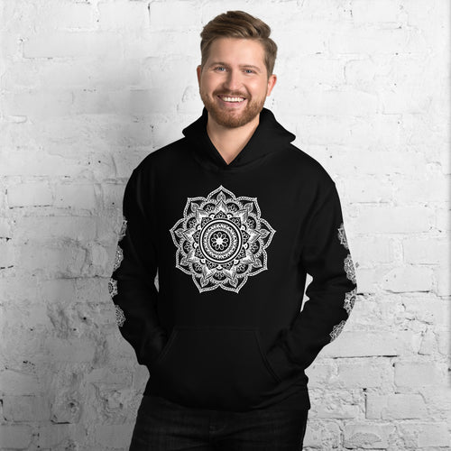 sacred geometry Sacred Geometry Full Print Hoodie canvas wall art in living room mockup
