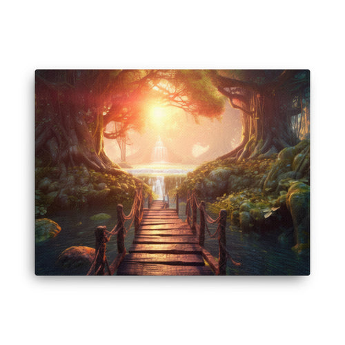 Yoga zen tranquil crossing canvas canvas wall art in living room mockup