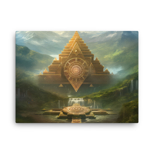 Sacred geometry symmetry art: essence canvas wall art in living room mockup