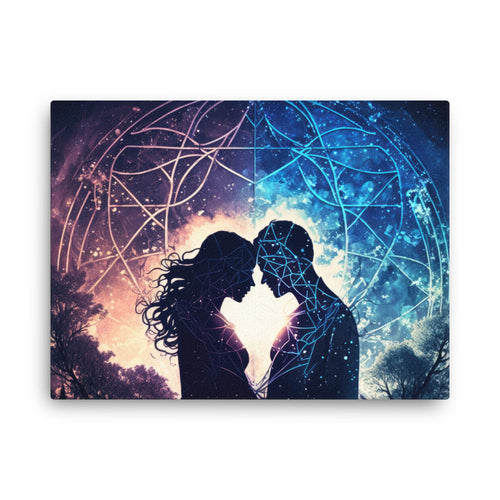 buddha meditation Unconditional Love canvas wall art in bedroom mockup