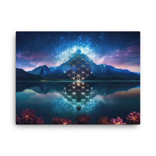 sacred geometry Sacred Geometry canvas wall art in bedroom mockup