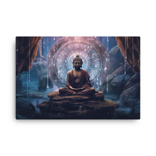 Chakra energy buddha's crystals | clarity & illumination canvas wall art print