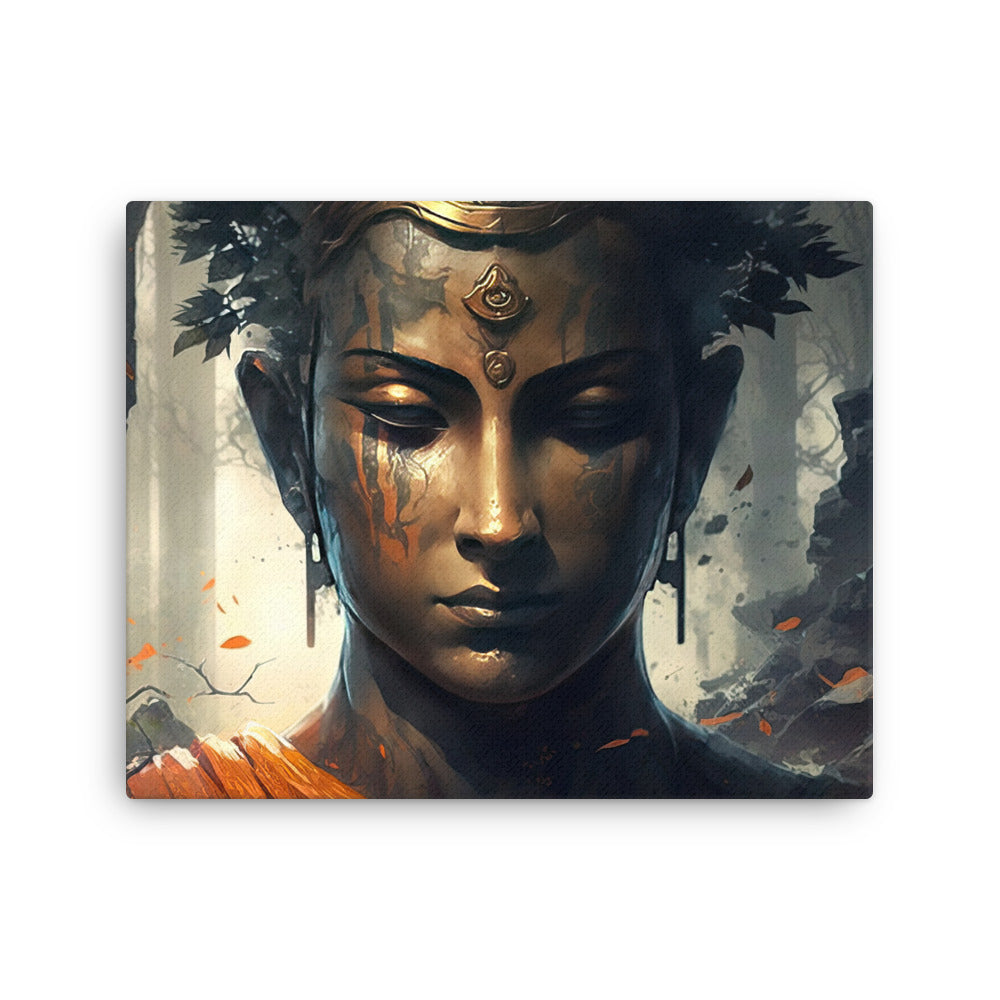 Yoga zen enlightened wisdom buddha canvas print texture detail close-up