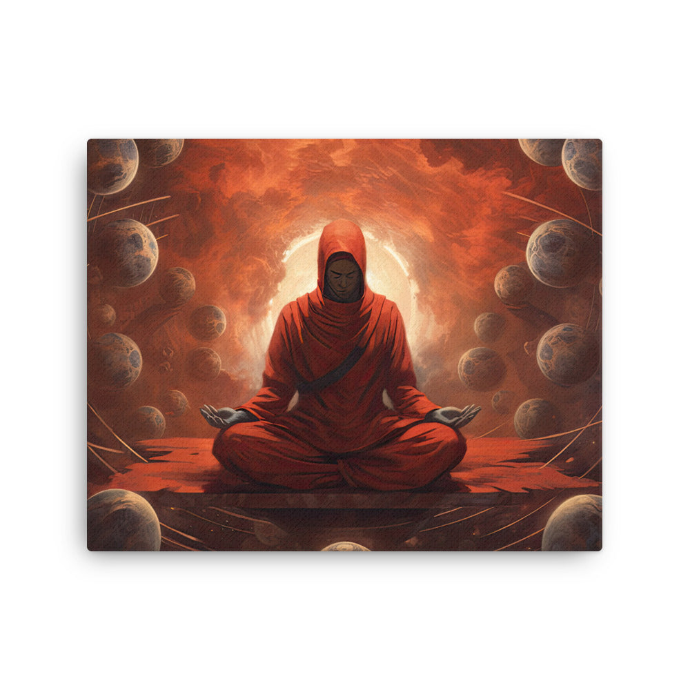 buddha meditation Yoga & Zen - Cosmic Meditation Journey : Inner Universe Landscapes Wall Art ( canvas wall art in meditation space mockup