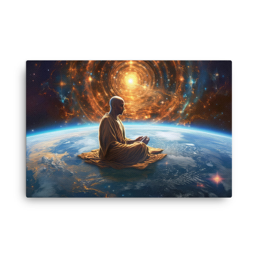 buddha meditation Yoga & Zen - Cosmic Meditation Art: Explore The Universe Within Wall Art ( canvas wall art in living room mockup