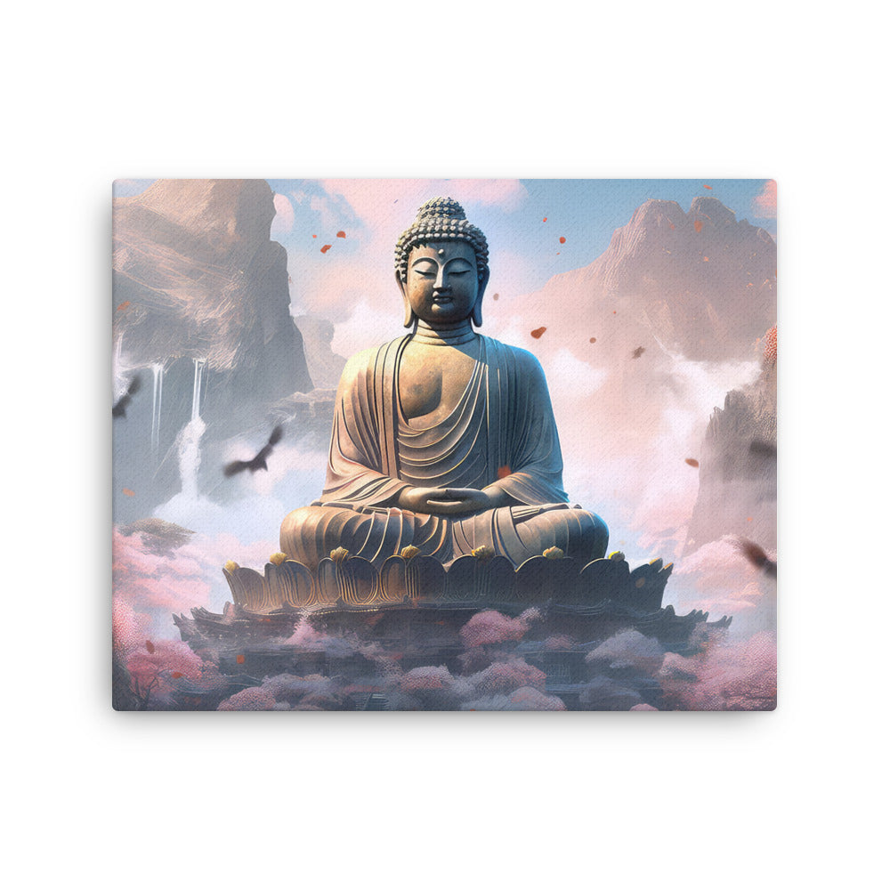 Yoga zen buddha's kindness canvas canvas print texture detail close-up