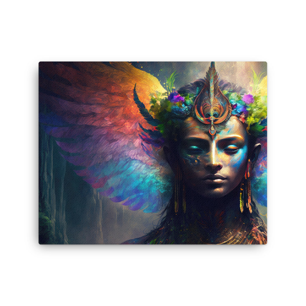 Chakra energy the power of the shaman : unveiling ancient mysteries canvas print texture detail close-up