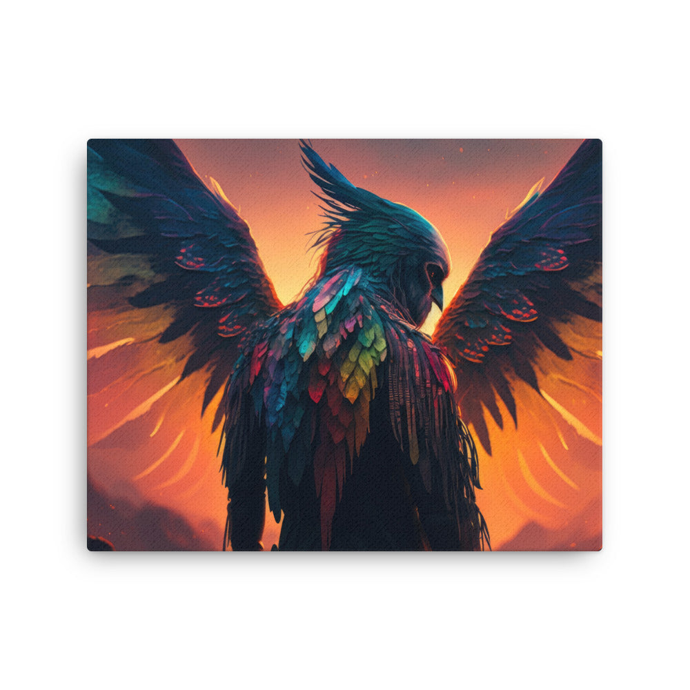 buddha meditation Winged Shamans canvas wall art in meditation space mockup