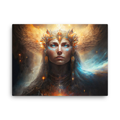 buddha meditation Yoga & Zen - Meditating Shaman Art: Seeking Wisdin Silence Wall Art ( canvas wall art in bedroom mockup