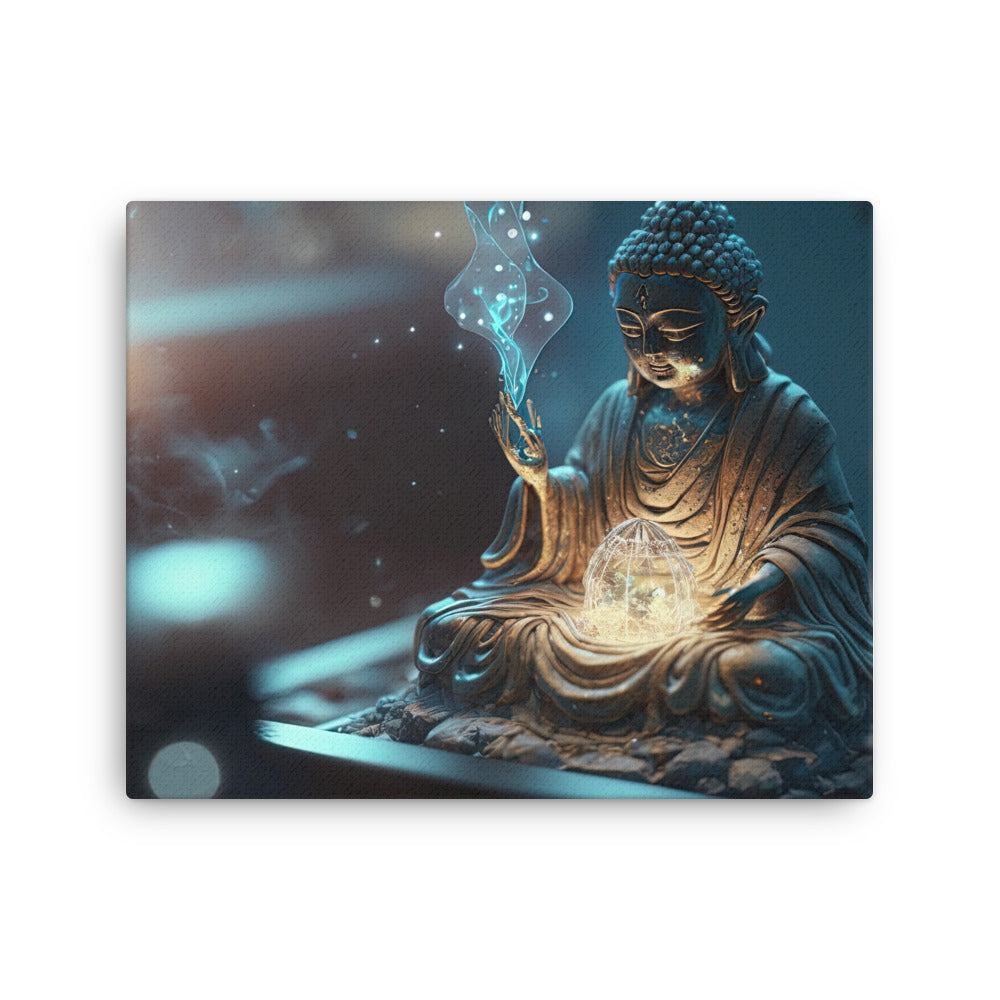 Yoga zen anime buddha canvas canvas print texture detail close-up