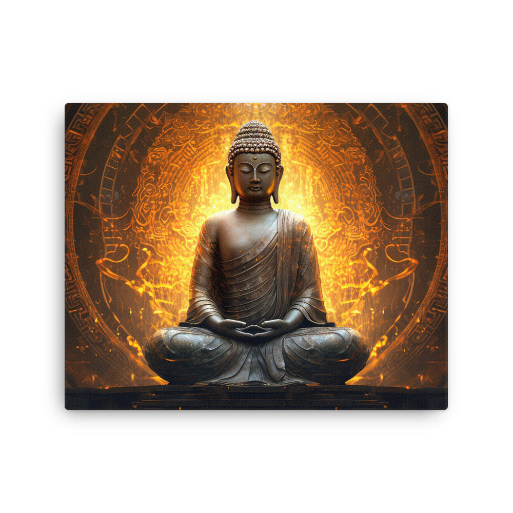 Yoga zen buddha's peace canvas canvas print texture detail close-up
