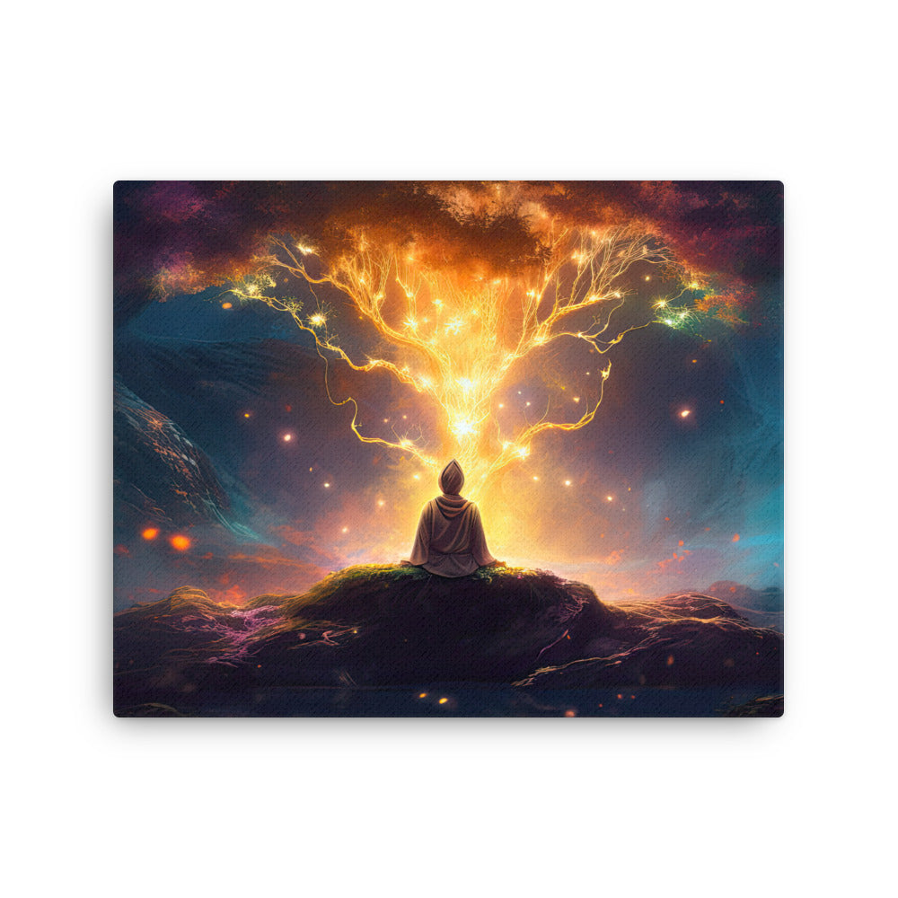 buddha meditation Yoga & Zen - Meditation : Cultivating Inner Peace & Clarity Wall Art ( canvas wall art in meditation space mockup
