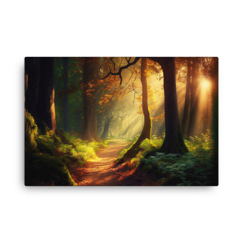 Nature shamanic golden rays sunshine canvas wall art print