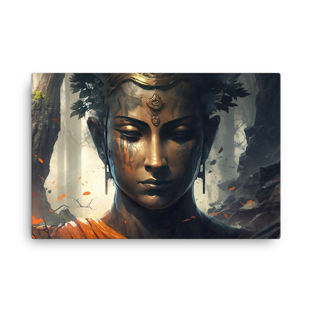 Yoga zen enlightened wisdom buddha canvas wall art print