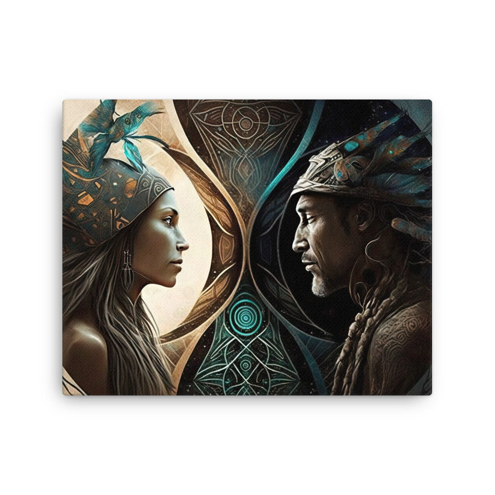 buddha meditation Shamanic Love canvas wall art in meditation space mockup
