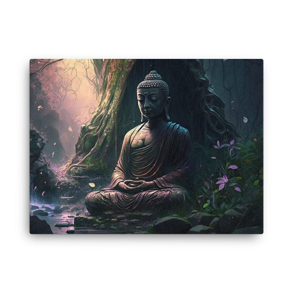 buddha meditation Yoga & Zen - Buddha In Nature Art canvas wall art in bedroom mockup