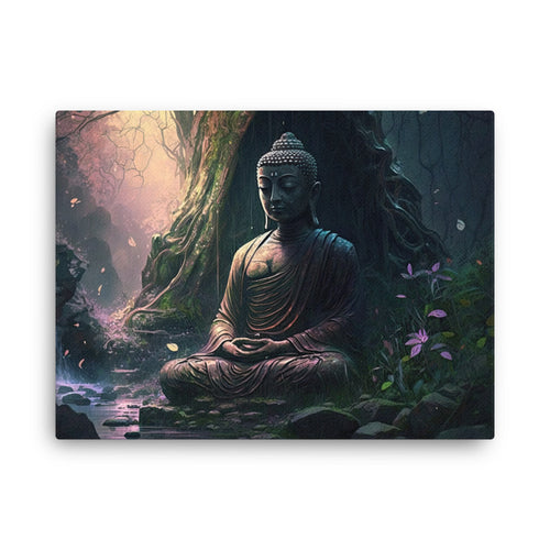 buddha meditation Yoga & Zen - Buddha In Nature Art canvas wall art in bedroom mockup