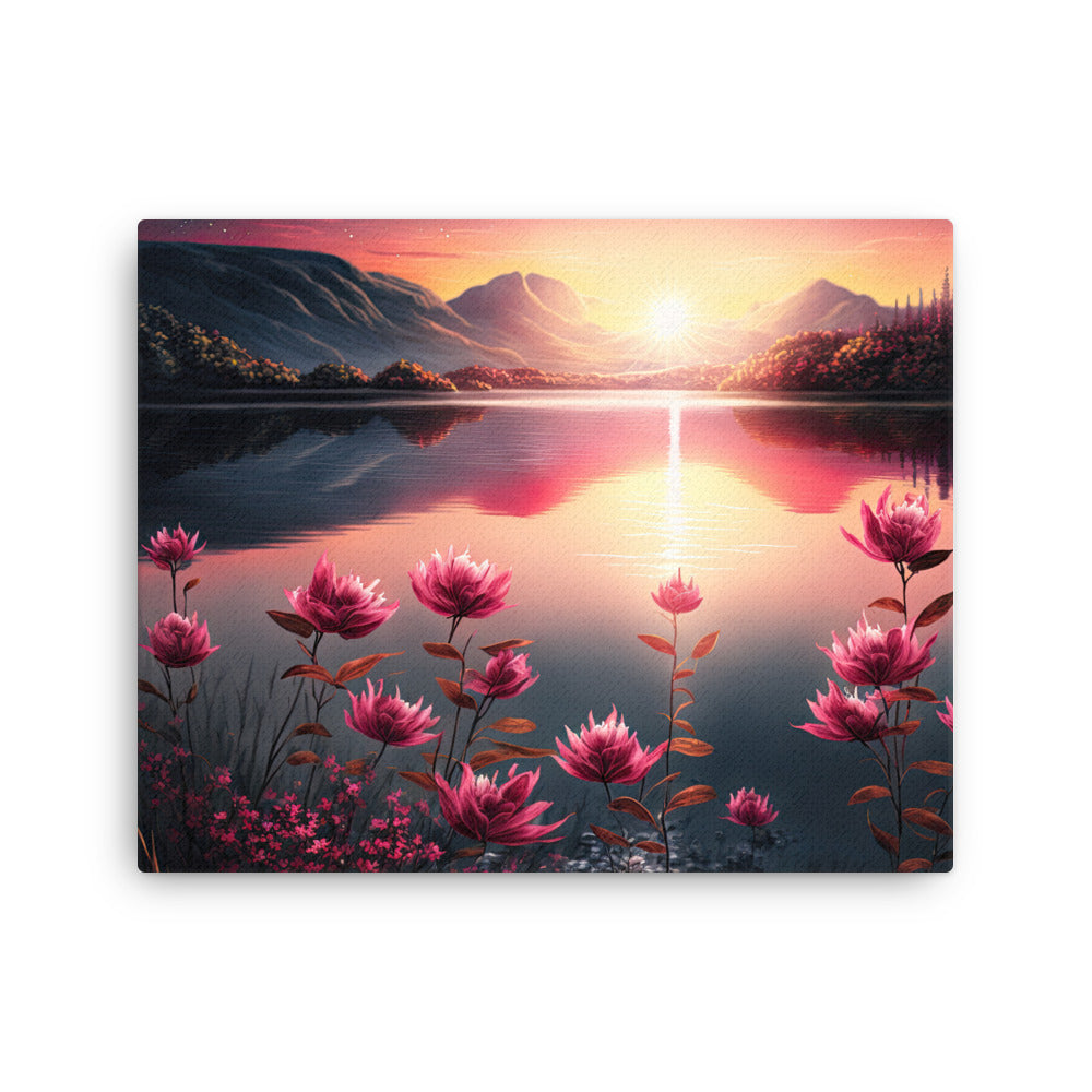 buddha meditation Morning's Embrace Sunrise canvas wall art in meditation space mockup