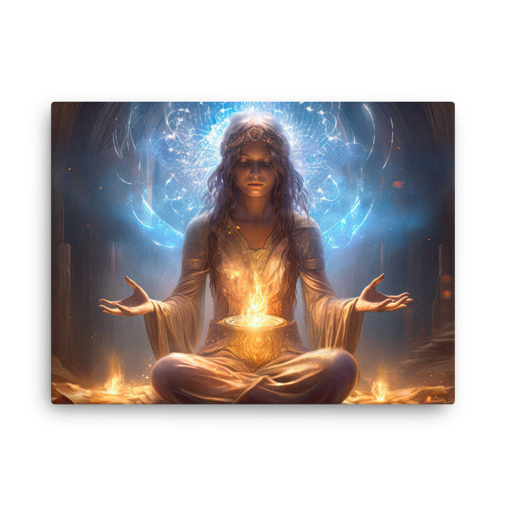 buddha meditation Yoga & Zen - Inner Peace Meditation : Journey Of Self-discovery Wall Art ( canvas wall art in bedroom mockup