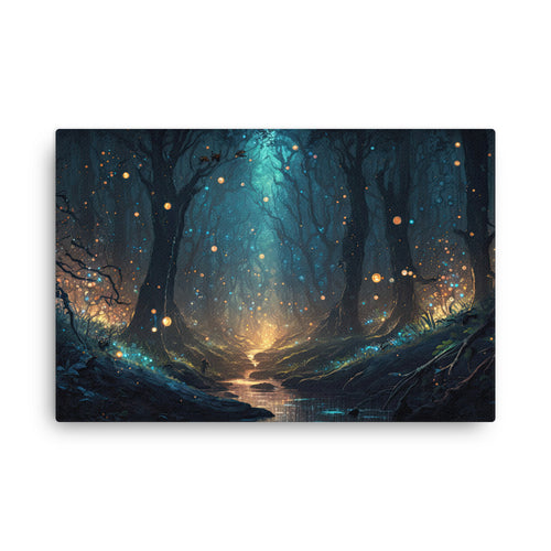 Chakra energy ancient roots art: mysteries of timeless trees canvas wall art print