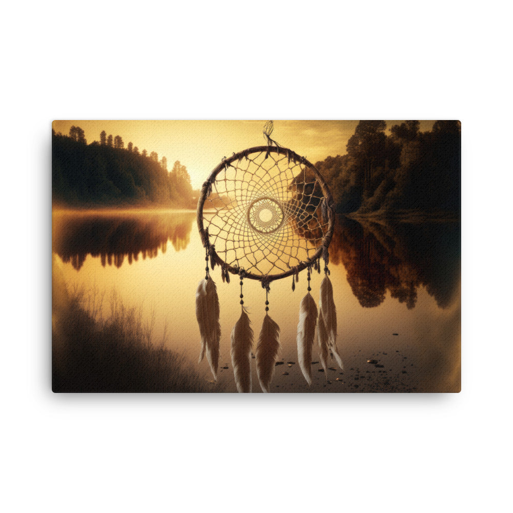 Crystal manifestation threads of positivity art: tracing dream weaves canvas wall art print