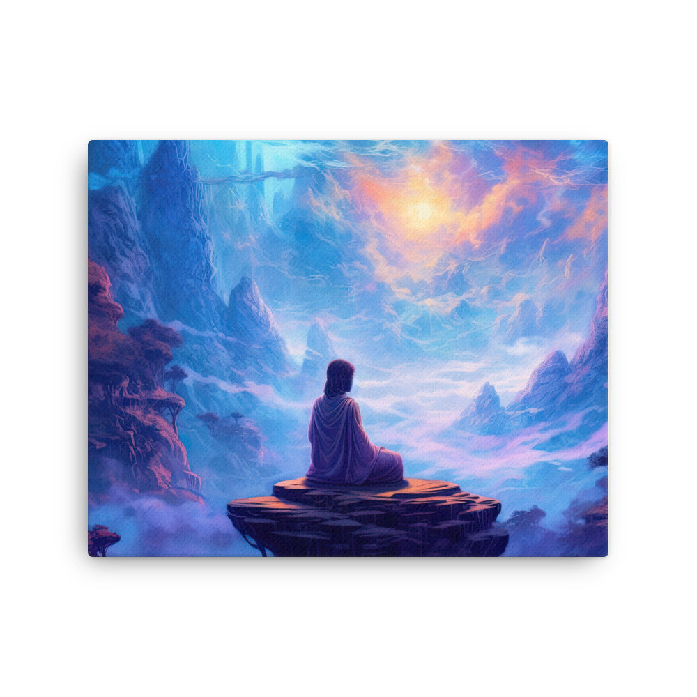 buddha meditation Yoga & Zen - Finding Tranquility Art: Power Of Meditation Wall Art ( canvas wall art in meditation space mockup