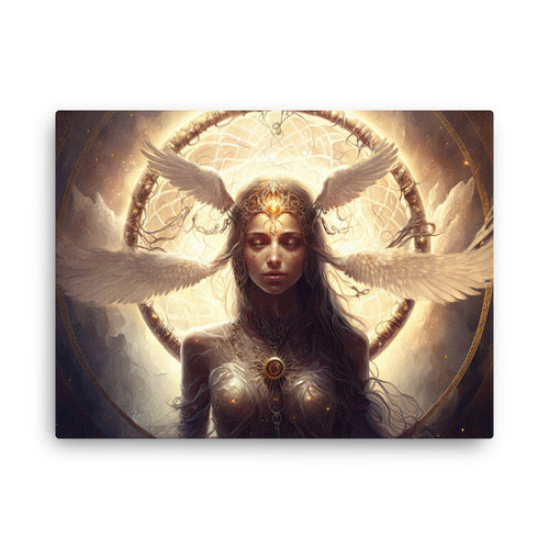 Angel archangel guardian of grace : divine presence canvas wall art in living room mockup