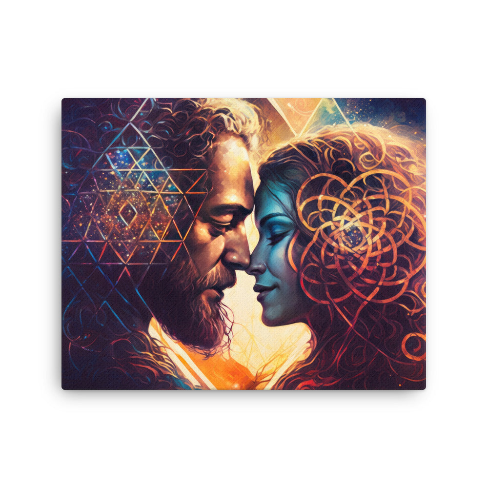 Spiritual love bond canvas canvas print texture detail close-up