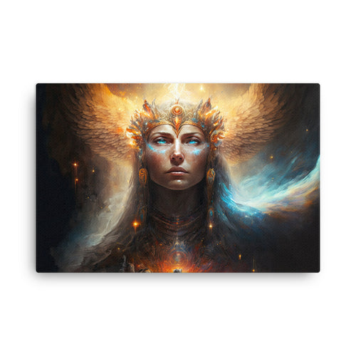 buddha meditation Yoga & Zen - Meditating Shaman Art: Seeking Wisdin Silence Wall Art ( canvas wall art in living room mockup