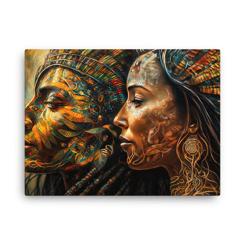 buddha meditation Spiritual Art - Heartfelt Love Connection canvas wall art in bedroom mockup